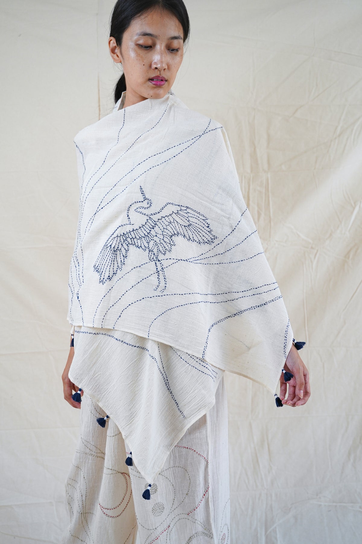 Kantha Crane Scarf