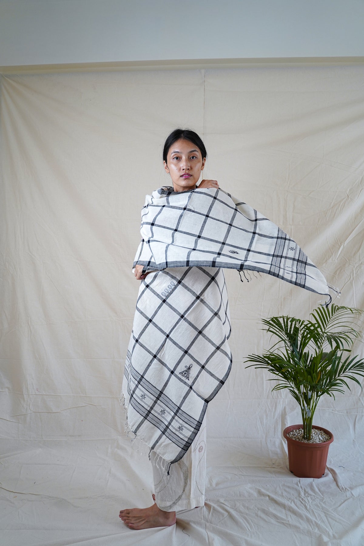 Monochrome Gingham scarf