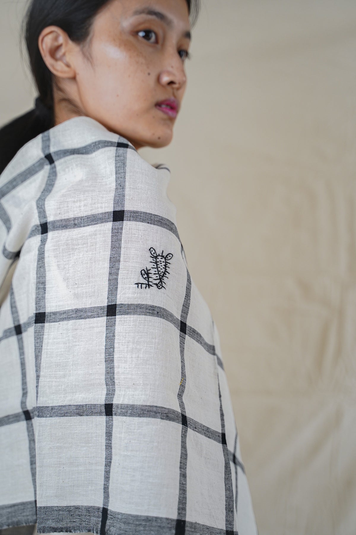 Monochrome Gingham scarf