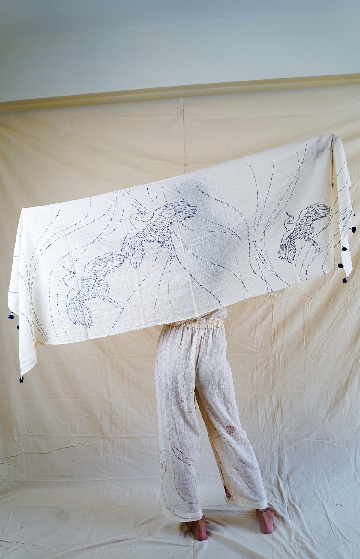 Kantha Crane Scarf