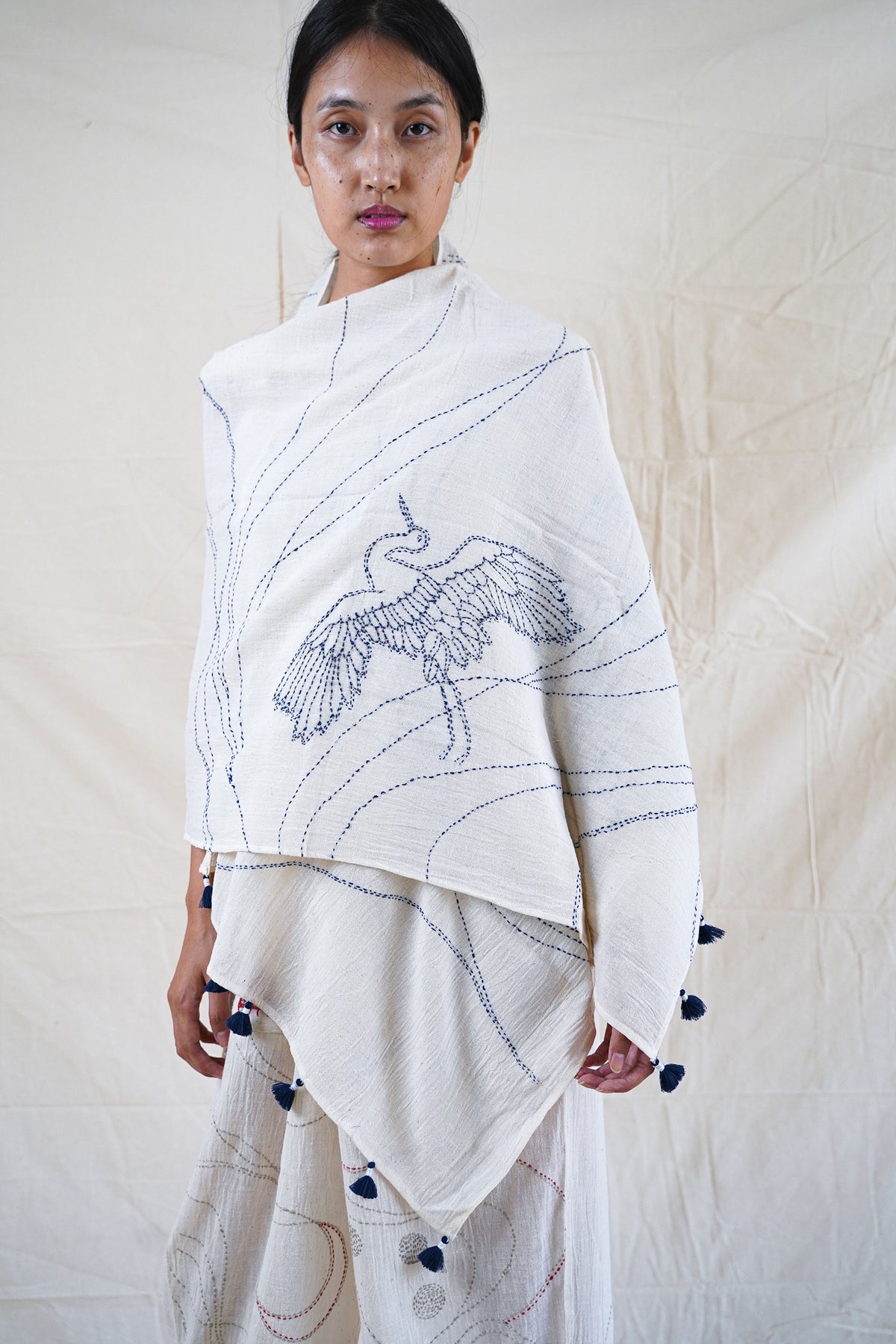 Kantha Crane Scarf
