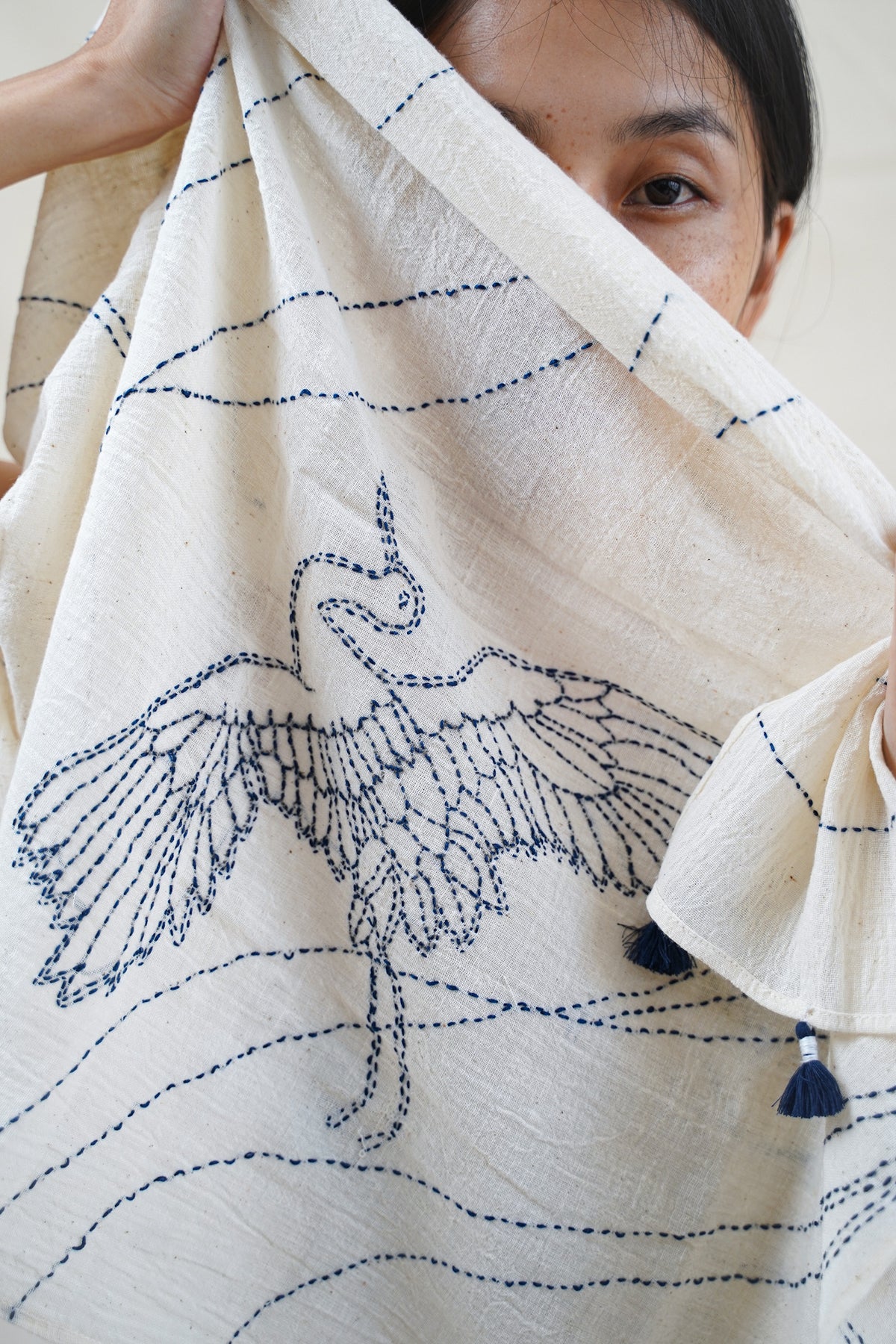 Kantha Crane Scarf