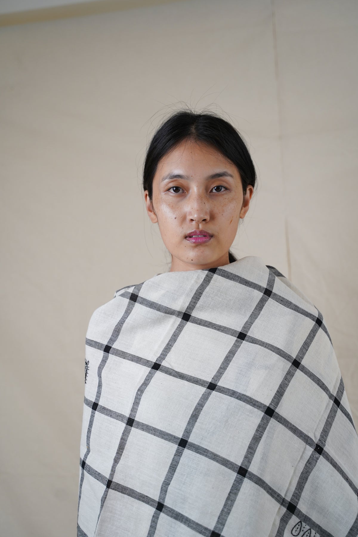 Monochrome Gingham scarf
