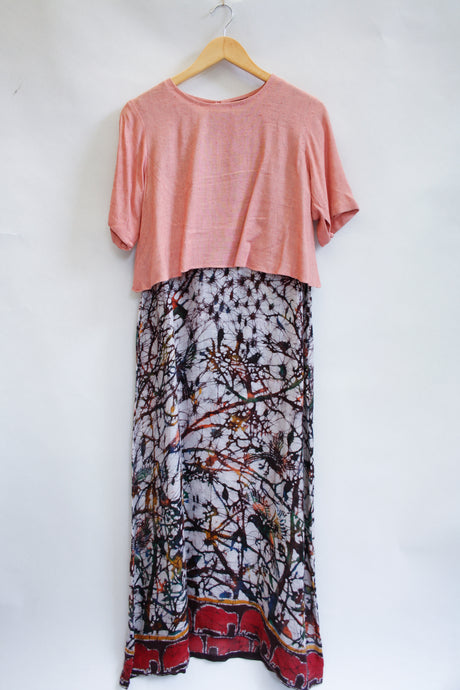 Batik Linen Dress - M