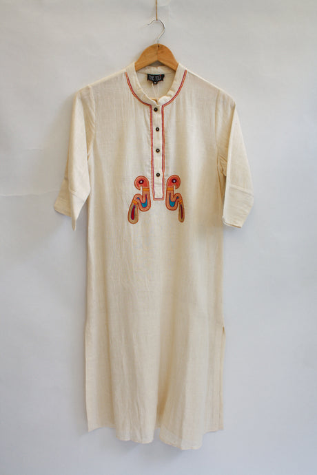 Ecru Organic Cotton Kurta - M