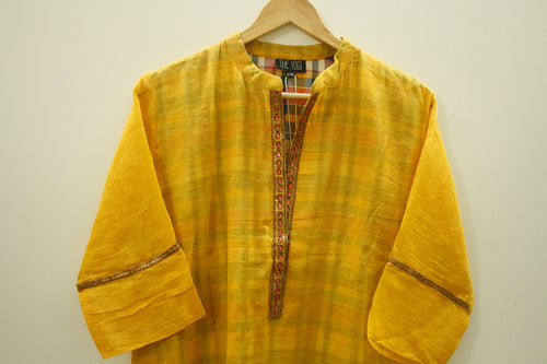 Tissue Chanderi Kurta  - XXL
