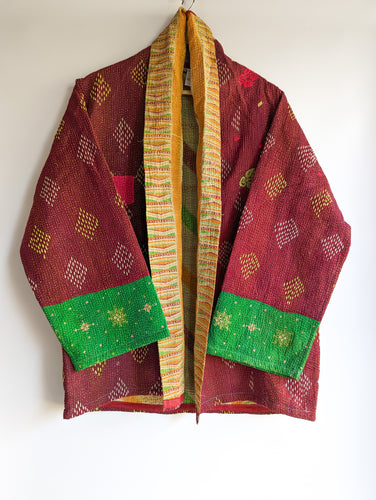 Bakhiya Free Size Kantha Coat-JC4