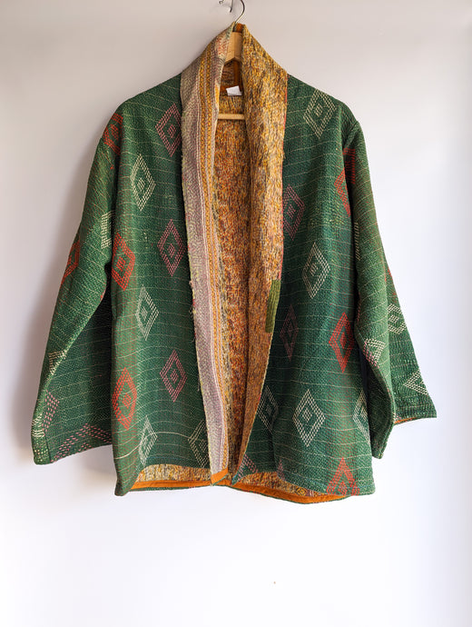 Bakhiya Free Size Kantha Coat-JC5